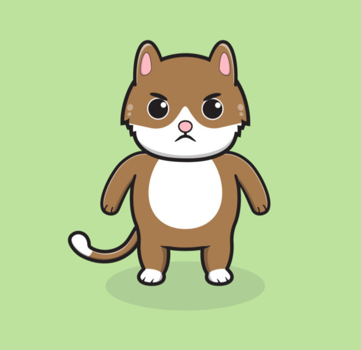 Un dessin de chat pas content